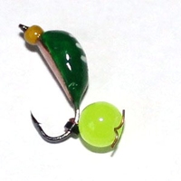 Нимфа широкая № 3 тёмно-зелёная с подвесным кислотным шаром неон