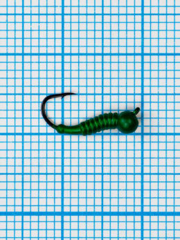 Мормышка личинка комара 0,3 / 14, флуоресцентный зеленый