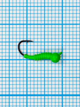 Мормышка личинка комара 0,3 / 14, флуоресцентный зеленый +