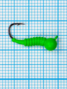 Мормышка личинка комара 1,2 / 10, Fluo green +
